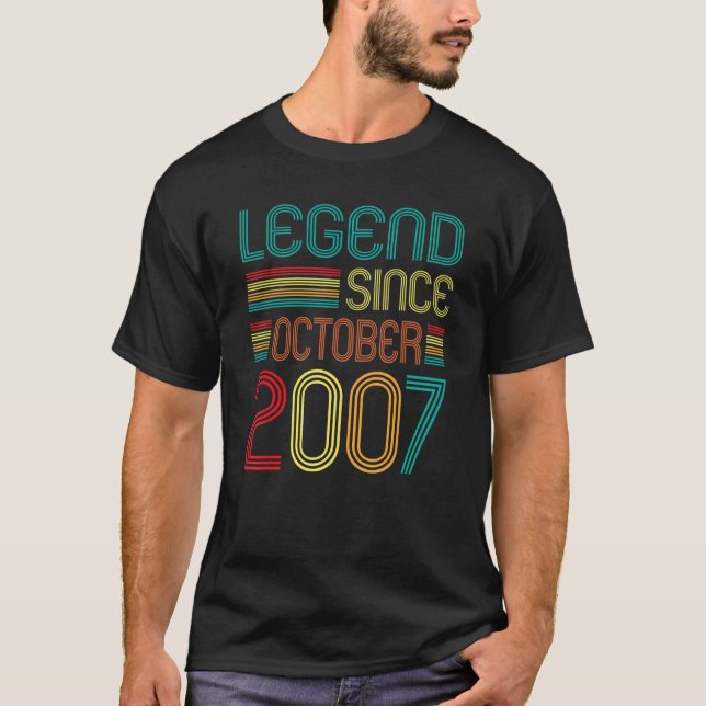 Camiseta Legenda desde outubro de 2007 15 Aniversário de 15 (Frente)