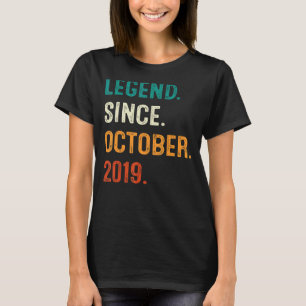Camiseta Legenda Desde Outubro De 2019 aniversário de 3 ano