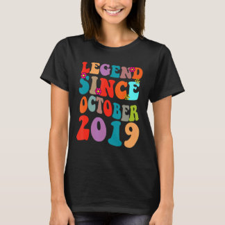 Camiseta Legenda Desde Outubro De 2019 Vintage Birthday Ret