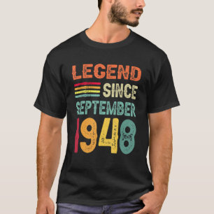 Camiseta Legenda desde setembro de 1948 74º aniversário 74