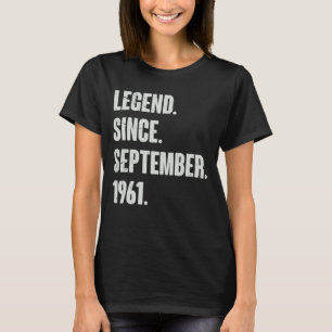 Camiseta Legenda desde setembro de 1961 Bir de 61 anos, 61