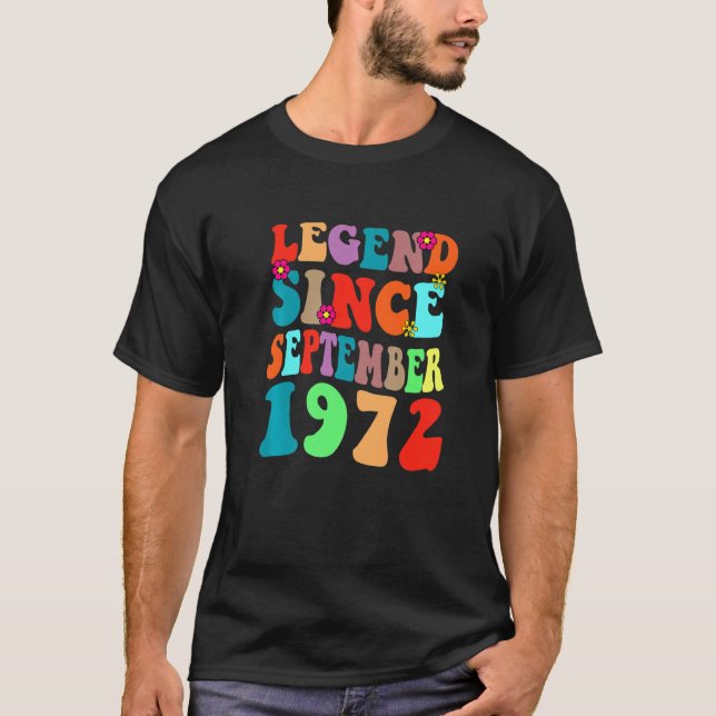 Camiseta Legenda Desde Setembro De 1972: Retro De Aniversár (Frente)