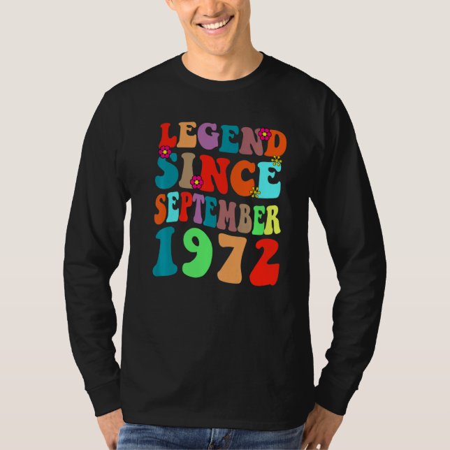Camiseta Legenda Desde Setembro De 1972: Retro De Aniversár (Frente)