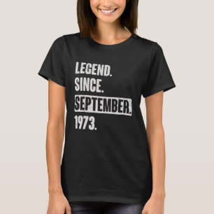 Camiseta Legenda desde setembro de 1973 49 anos 49 anos Nas