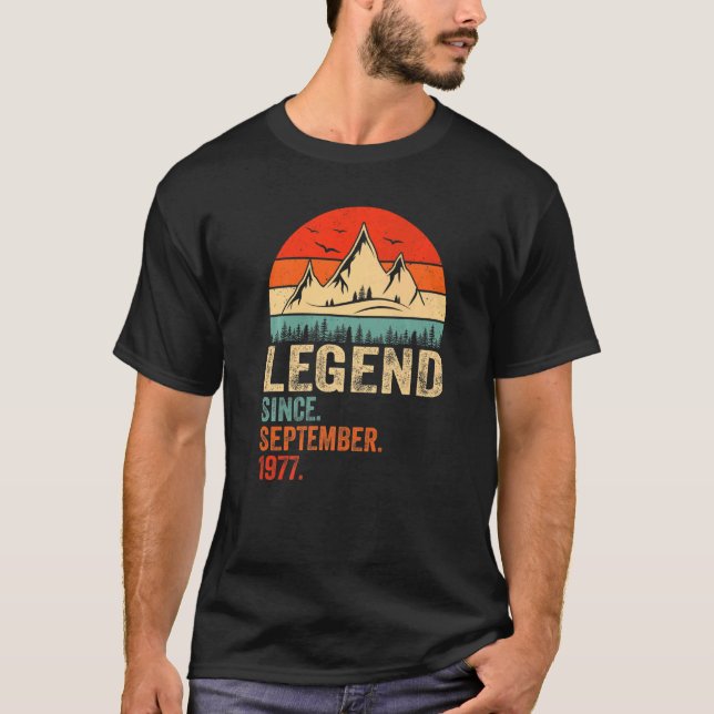 Camiseta Legenda desde setembro de 1977 Retro 45 anos 45 t (Frente)