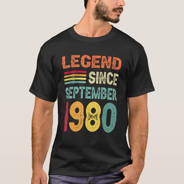 Camiseta Legenda desde setembro de 1980 42º aniversário 42  (Frente)