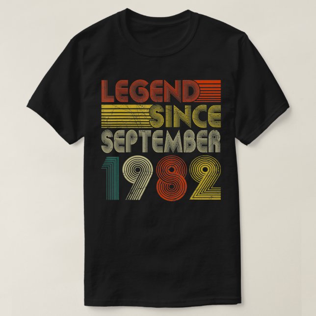 Camiseta Legenda desde setembro de 1982 aniversário de 40 a (Frente do Design)