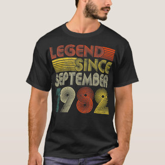 Camiseta Legenda desde setembro de 1982 aniversário de 40 a