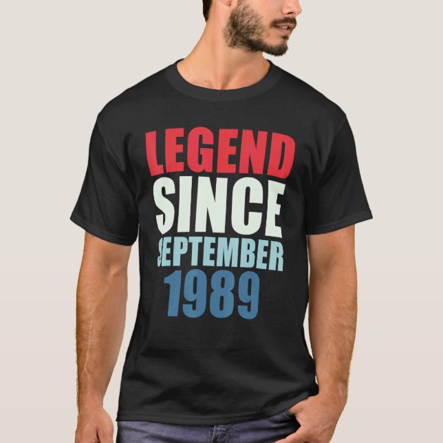 Camiseta Legenda desde setembro de 1989 33º Aniversário (Frente)