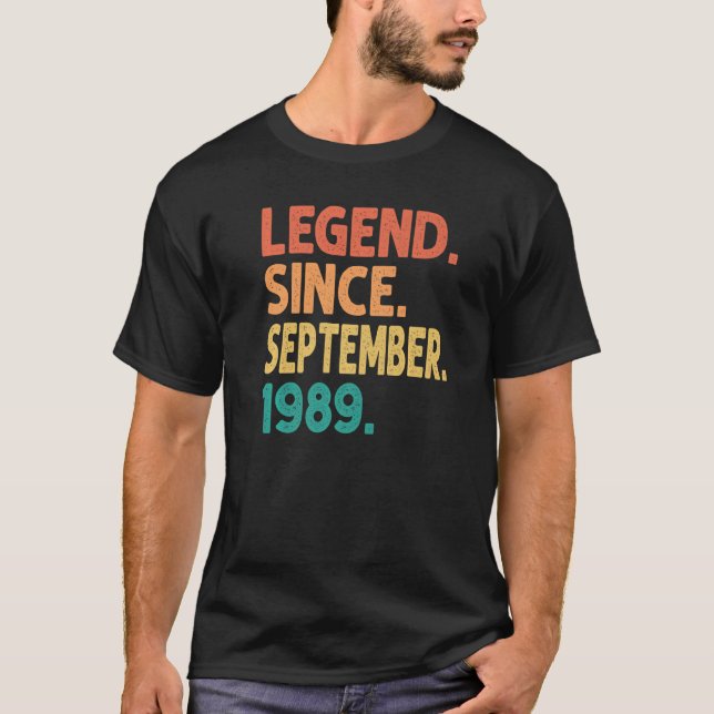Camiseta Legenda desde setembro de 1989 33º aniversário 33  (Frente)