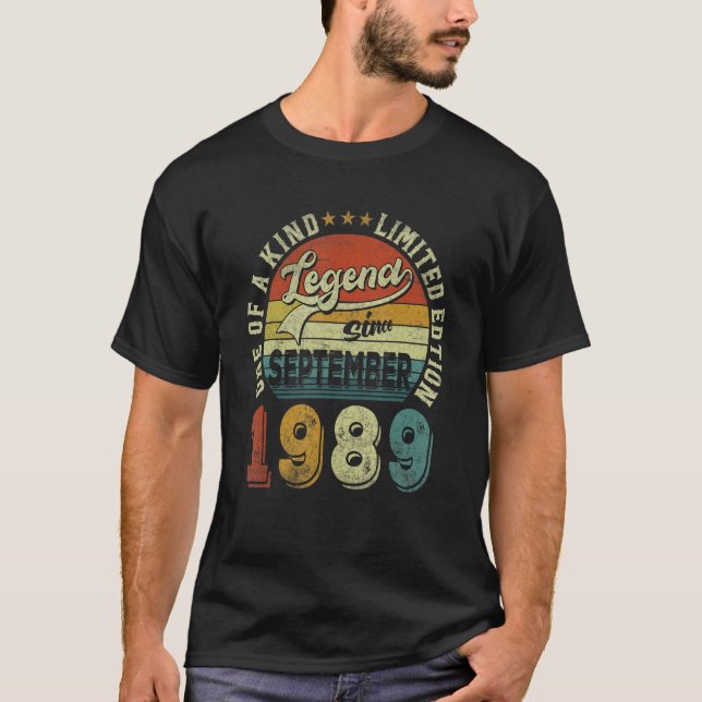 Camiseta Legenda desde setembro de 1989 33 anos 33 anos (Frente)