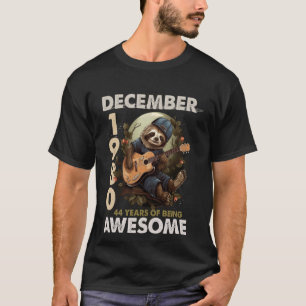 Camiseta Legenda Dezembro 1980 44 Birthday Classic Cat 44