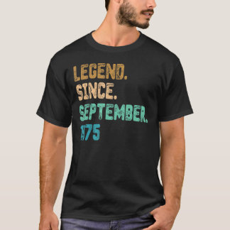 Camiseta Legenda do ano desde setembro de 1975psd Aniversár