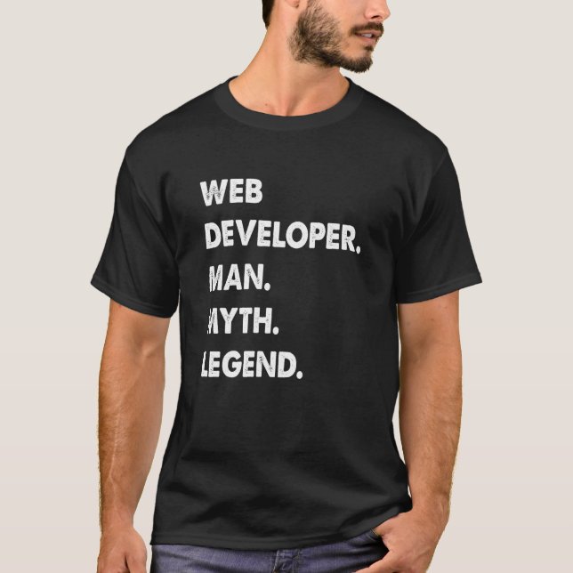Camiseta Legenda do Mito do Web Developer Man (Frente)