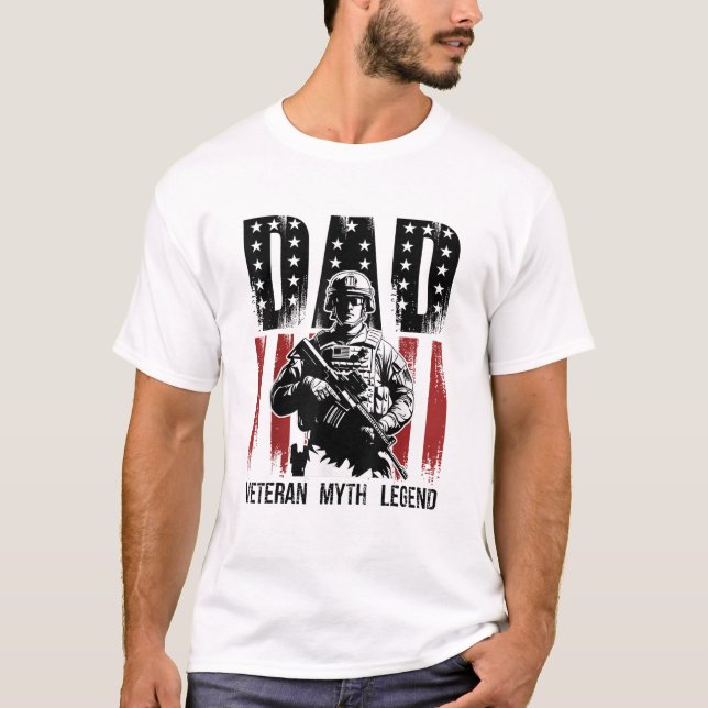 Camiseta Legenda do Mito Veterano pai, Dia de os pais (Frente)