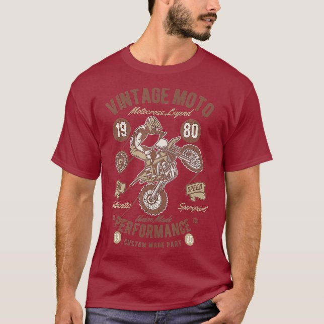 Camiseta Legenda do motocross da Vintage (Frente)