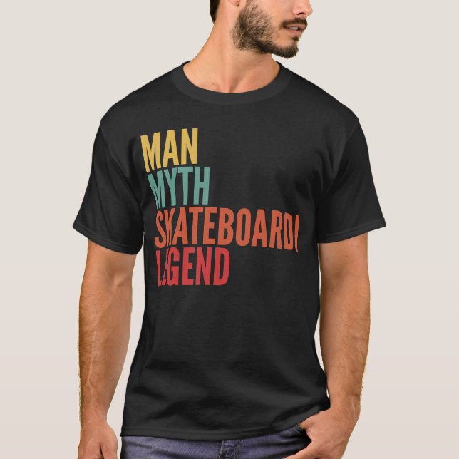 Camiseta Legenda do Skateboard Man Myth Skateboard (Frente)