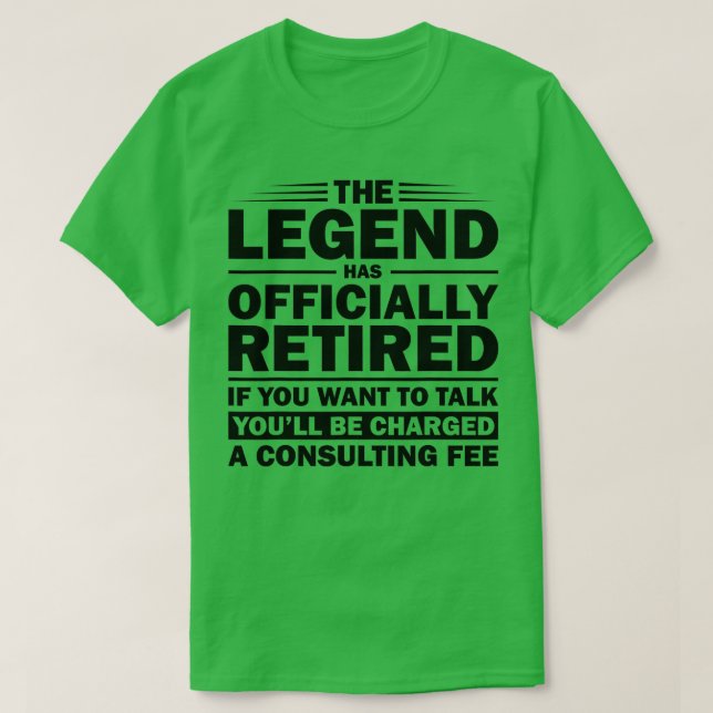 Camiseta Legenda Engraçada Retiree M. Oficialmente Reformad (Frente do Design)