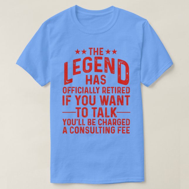 Camiseta Legenda Engraçada Retiree M. Oficialmente Reformad (Frente do Design)