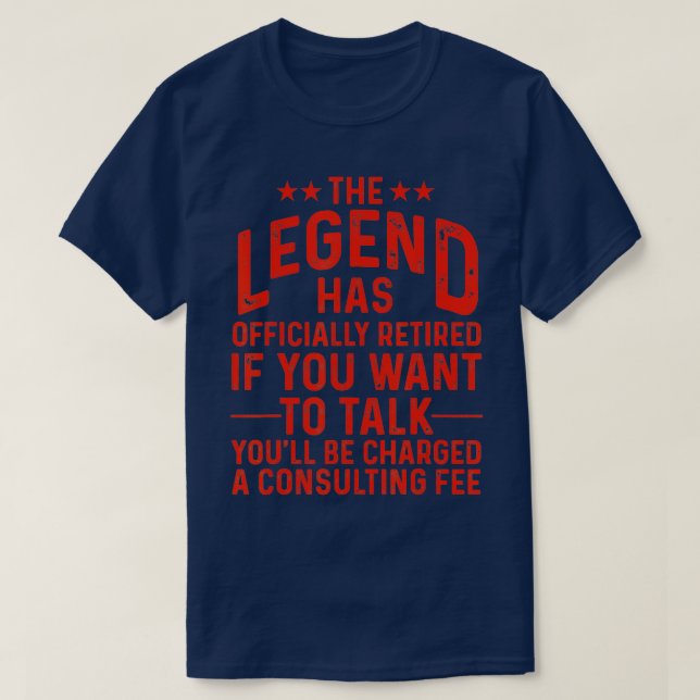 Camiseta Legenda Engraçada Retiree M. Oficialmente Reformad (Frente do Design)