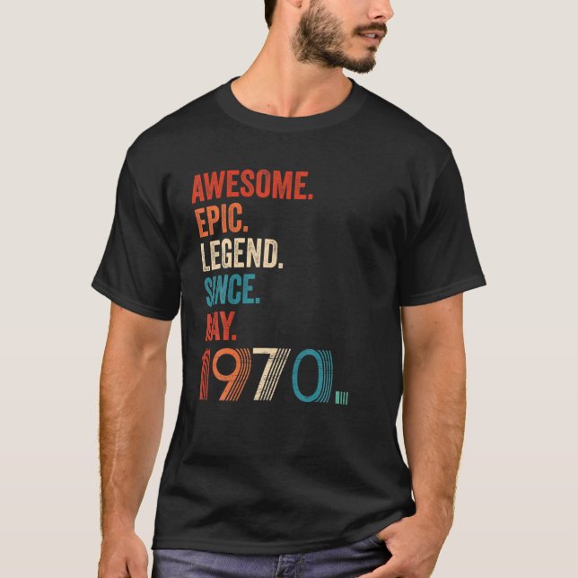 Camiseta Legenda Epic Incrível Desde Maio De 1970 52º Anive (Frente)