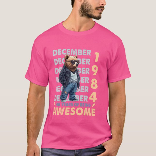 Camiseta Legenda Mens Dezembro De 1984 aniversário de 40 an (Frente)