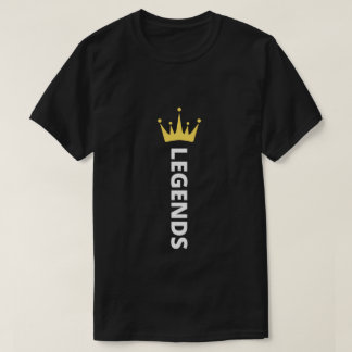 Camiseta legenda | nome das legendas com design da coroa