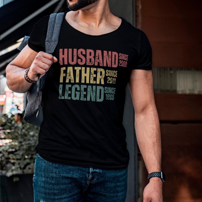 Camiseta Legenda Padre Personalizada Do Marido Desde (Criador carregado)