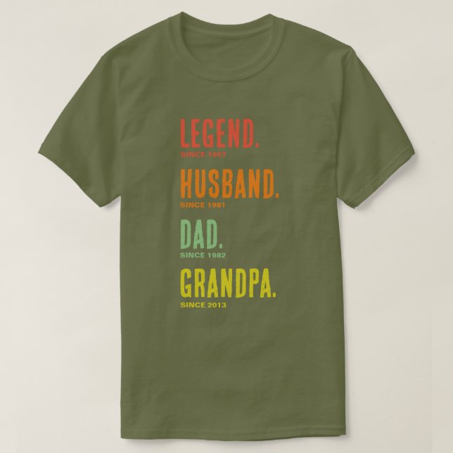 Camiseta Legenda Pai Marido Avô Desde Camisa-T (Frente do Design)
