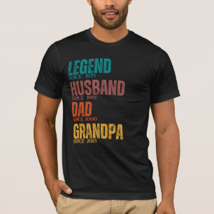 Camiseta Legenda Pai Marido Vovô Personalizado Desde Ano Re