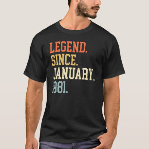 Camiseta Legenda Para Mulheres Homens Desde Janeiro De 1981