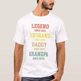 Camiseta Legenda Retro Personalizada Avô Pai Marido