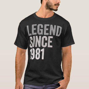 Camiseta Legenda Sonce 1981 Engraçado aniversário de 40 ano