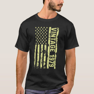 Camiseta Legenda Vintage Bandeira Dos Eua Desde 1979 Para H