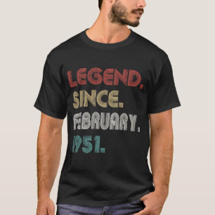 Camiseta Legenda Vintage De 72 Anos Desde Fevereiro De 1951