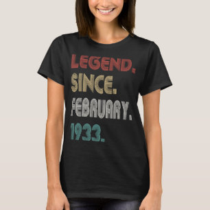 Camiseta Legenda Vintage De 90 Anos Desde Fevereiro De 1933