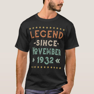 Camiseta Legenda Vintage Desde Novembro De 1932 Homens De A