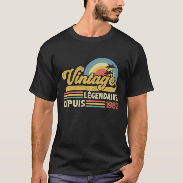 Camiseta Légendaire Depuis 1982 40 Anniversaire 40 Ans (Frente)