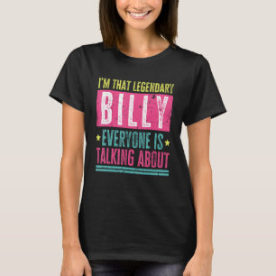 Camiseta Legendário Billy First Name Engraçado Cotação Para