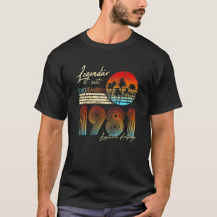 Camiseta Legendário da Vintage do aniversário de 40 anos