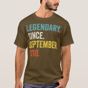 Camiseta Legendário De 12 Anos Desde Setembro De 2010 12 B