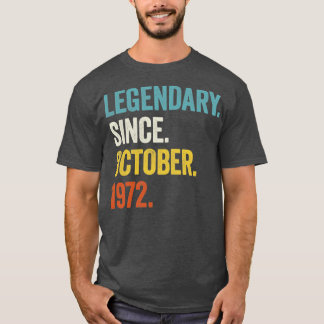 Camiseta Legendário De 50 Anos Desde Outubro De 1972 50º Bi