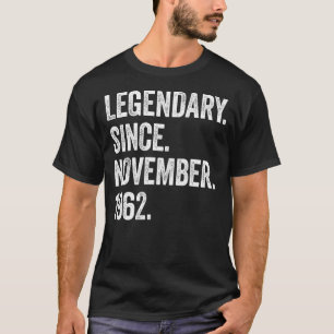 Camiseta Legendário De 60 Anos Desde Novembro De 1962 60º B