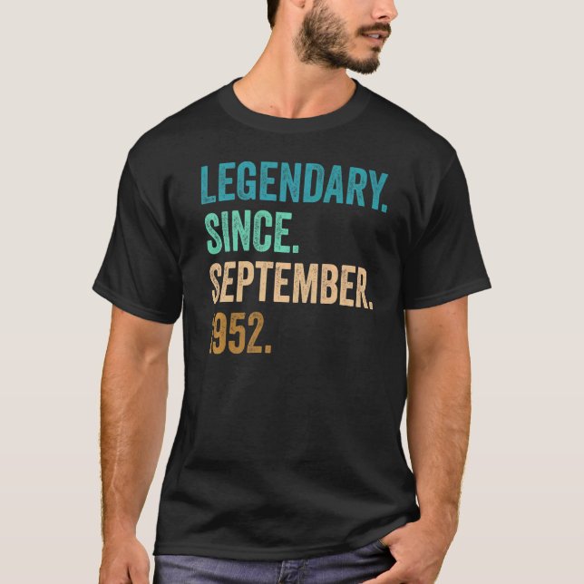 Camiseta Legendário De 70 Anos Desde Setembro De 1952 70 B (Frente)