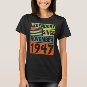 Camiseta Legendário De 75 Anos Desde Novembro De 1947 75 Bi