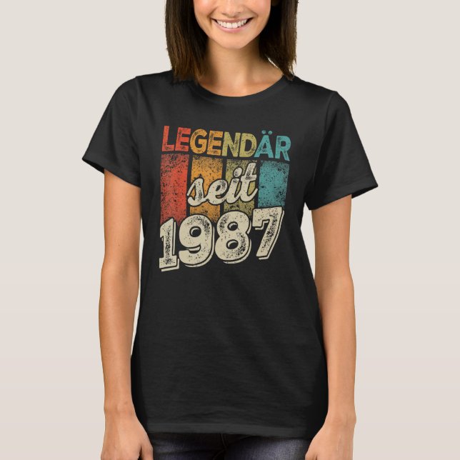 Camiseta Legendário desde 1987 36ª Perna lendária de Aniver (Frente)