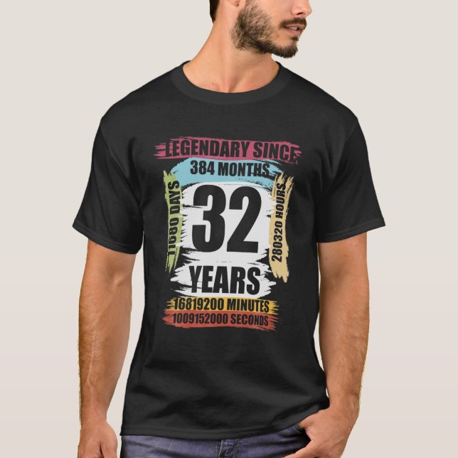 Camiseta Legendário Desde 1988 32º aniversário Impressionan (Frente)