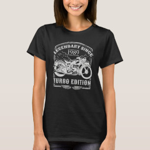 Camiseta Legendário Desde 1989 Aniversário Do Motorcycle Ri