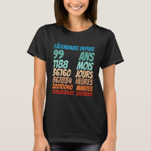 Camiseta Legendário Desde 99 Anos 99 Mulheres De Aniversári