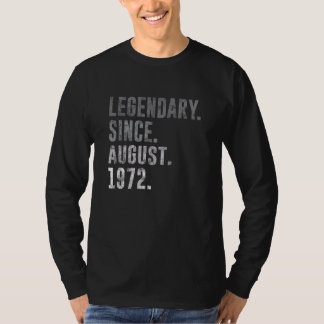 Camiseta Legendário desde agosto de 1972 50º aniversário da